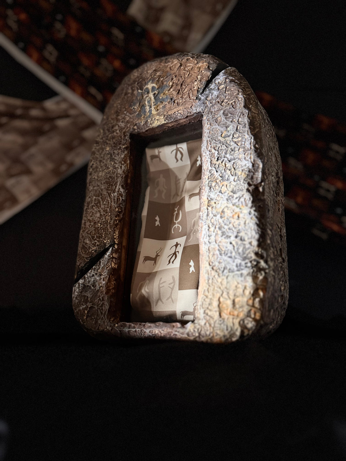 Bourkhan 100% Silk Kelaghayi Inspired by Rock Art Petroglyphs