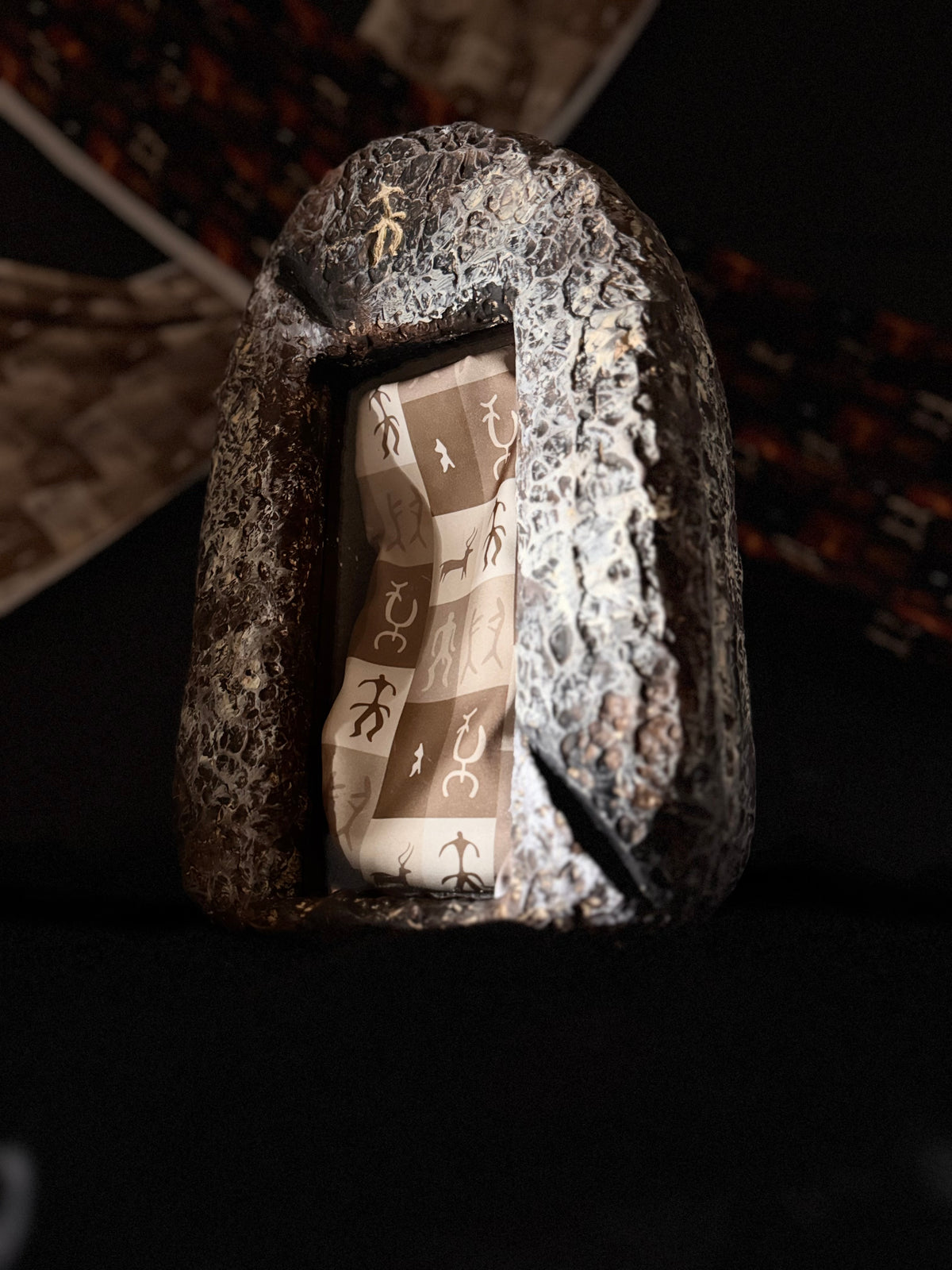 Bourkhan 100% Silk Kelaghayi Inspired by Rock Art Petroglyphs