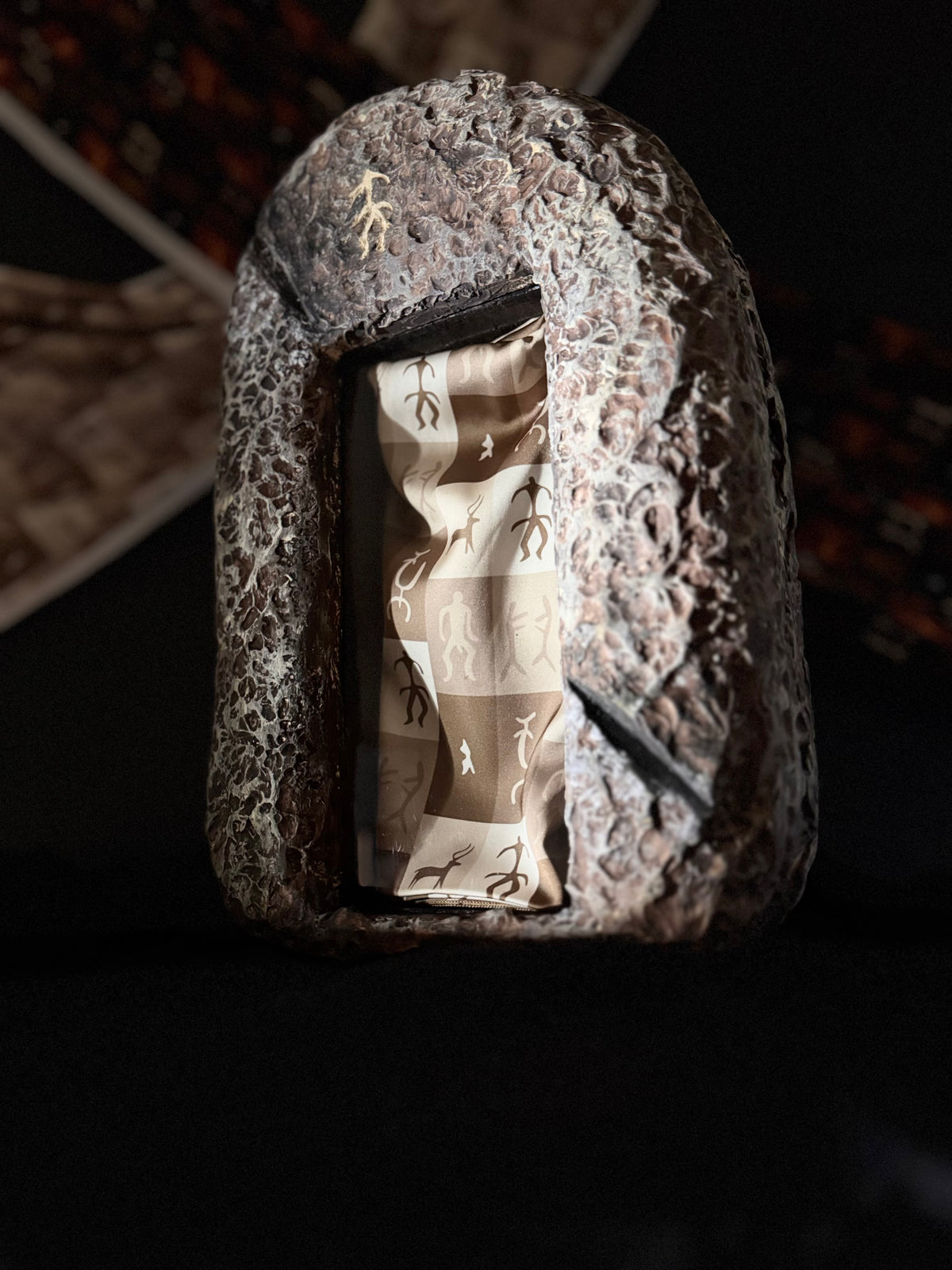 Bourkhan 100% Silk Kelaghayi Inspired by Rock Art Petroglyphs