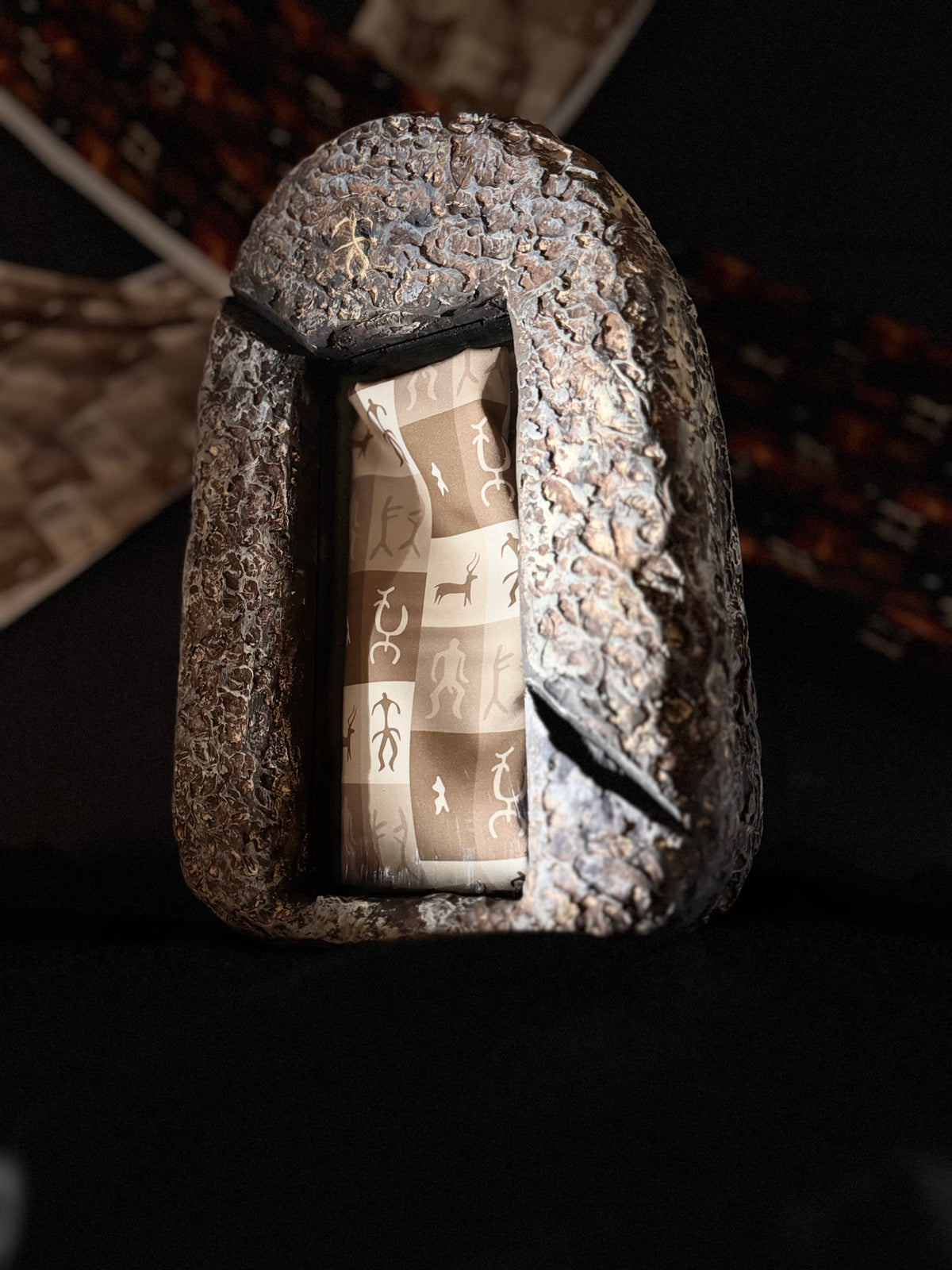 Bourkhan 100% Silk Kelaghayi Inspired by Rock Art Petroglyphs