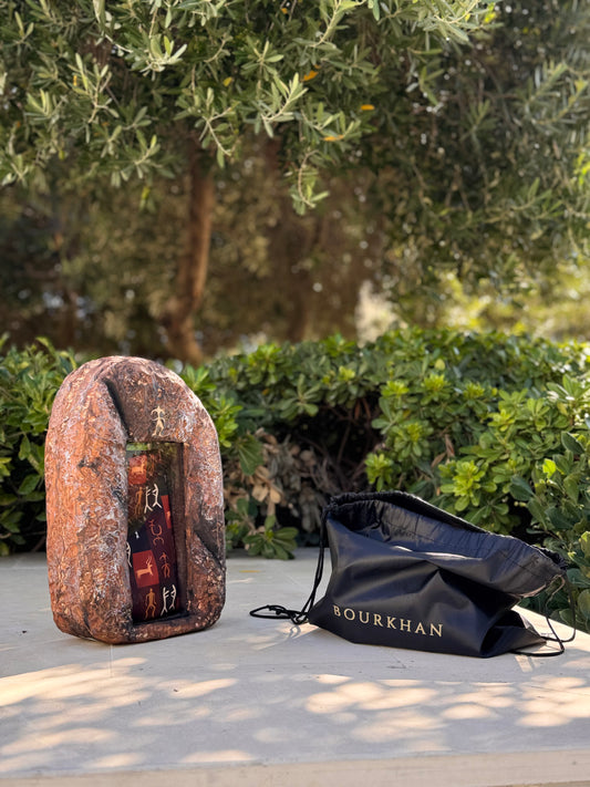 Bourkhan 100% Silk Kelaghayi Inspired by Rock Art Petroglyphs