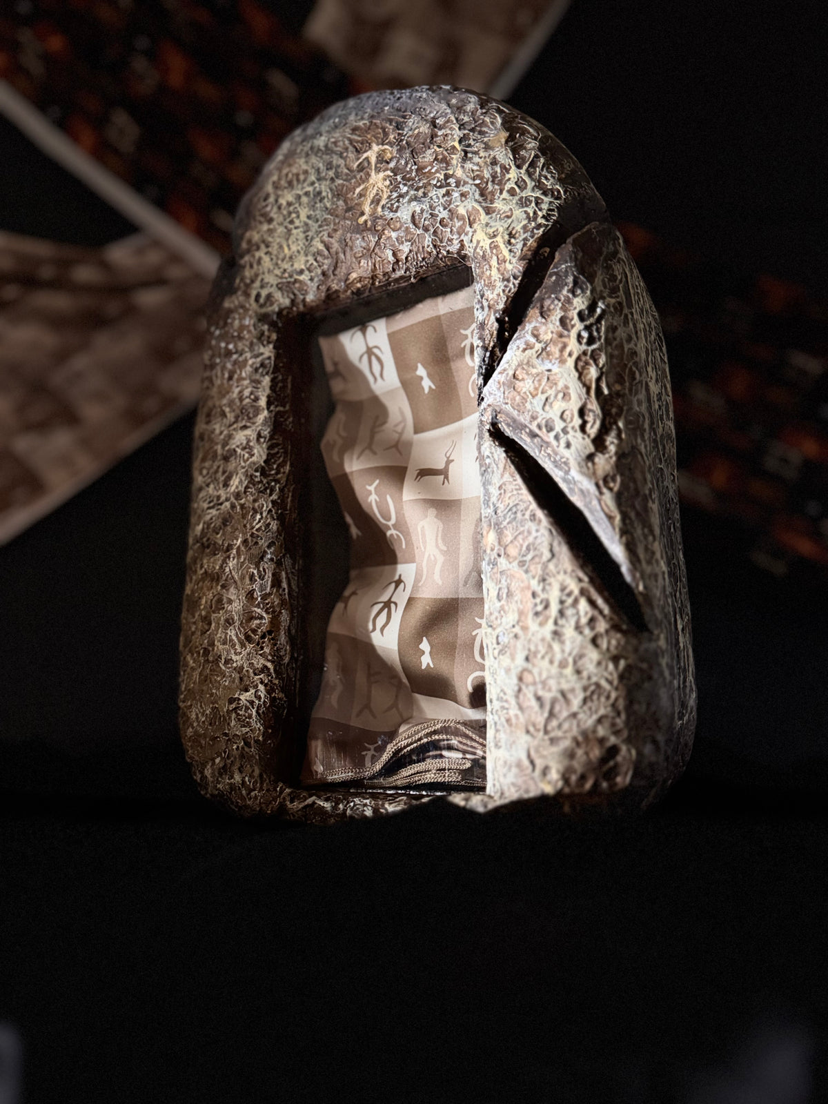 Bourkhan 100% Silk Kelaghayi Inspired by Rock Art Petroglyphs