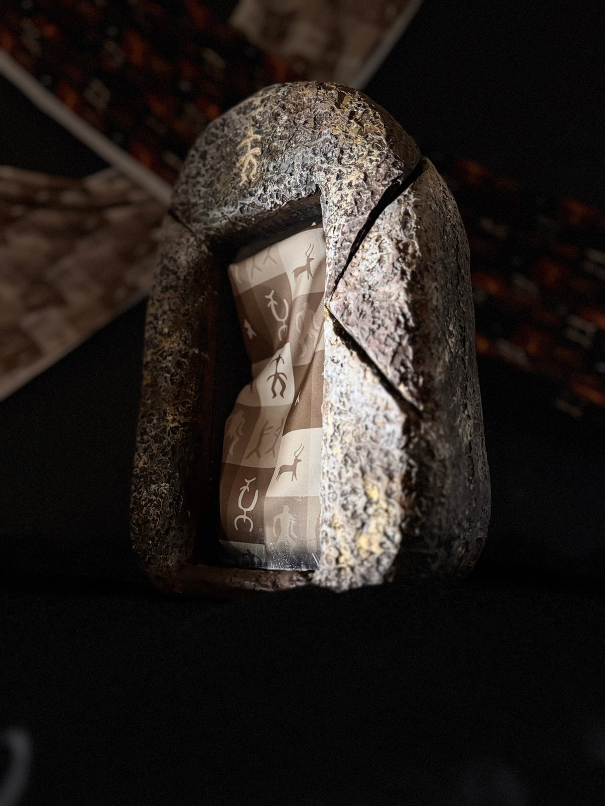 Bourkhan 100% Silk Kelaghayi Inspired by Rock Art Petroglyphs